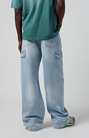 PacSun Light Indigo Cargo Extreme Baggy Jeans