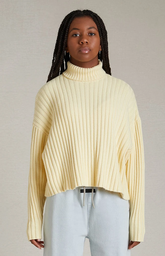 Fear of God Essentials Garden Yellow Turtleneck Sweater