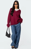 Edikted Martha Oversized V Neck Sweater