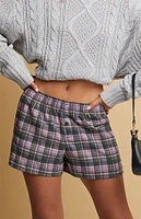 Beverly and Beck Green & Pink Flannel Boxer Shorts