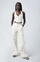 Pacsun Bone High Waisted Wide Leg Cargo Pants