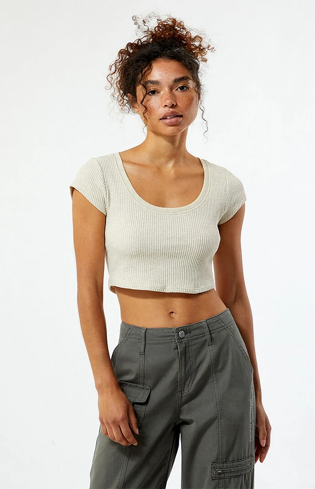 Est. PAC 1980 Miley Scoop Neck Cropped T-Shirt