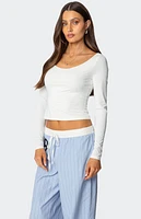 Edikted Millicent Wide Scoop Neck Top