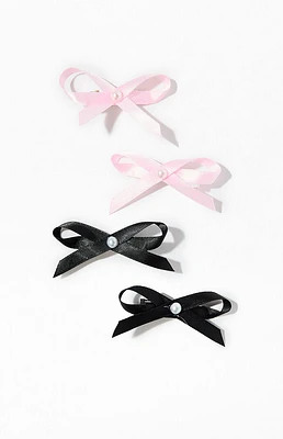 LA Hearts 4 Pack Mini Bow Hair Clips