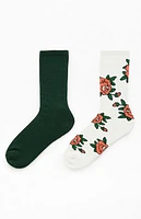 Pacsun 2 Pack Mixed Floral Crew Socks