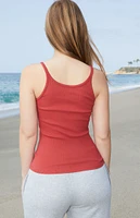 John Galt Red Beyonca Long Tank Top