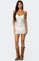 Edikted Sheer Lace Cupped Mini Dress