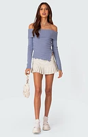 Edikted Sonya Fold Over Knit Top
