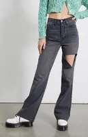 PacSun Eco Black Cutout High Waisted Bootcut Jeans