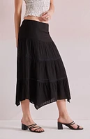 Beverly and Beck Lace Tiered Midi Skirt