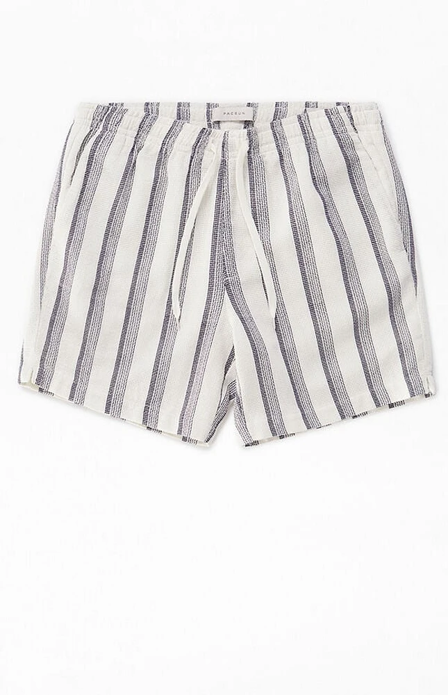 Pacsun Navy Striped Textured Volley Shorts