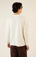 PacSun Solid Raw Hem Waffle Knit Long Sleeve T-Shirt