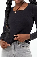 Pacsun Kids Solid Long Sleeve Ribbed Top