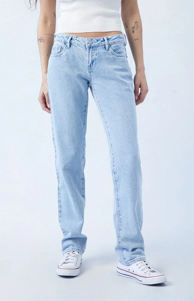 Eco Light Indigo Low Rise Straight Leg Jeans