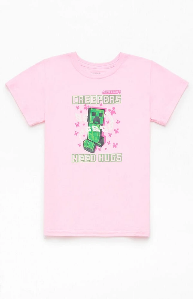 Kids Minecraft Creeper Flowers T-Shirt