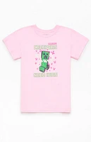 Kids Minecraft Creeper Flowers T-Shirt