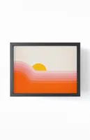 Pink Sun Walnut Framed Mini Art Print