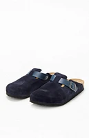 Birkenstock Boston Mixed Leather Clogs Midnight