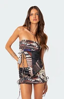 City Lyfe Asymmetric Printed Tube Top