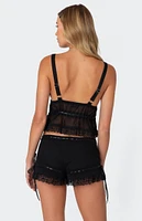 Edikted Marielle Sheer Ribbon Bow Tank Top