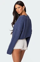 Edikted Knit Bow Cropped Sweater