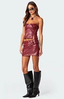 Edikted Sam Faux Leather Zip Corset