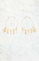LA Hearts Rhinestone Heart Hoop Earrings