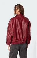 Halley Faux Leather Bomber Jacket