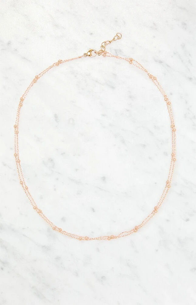 John Galt Double Chain Beaded Necklace