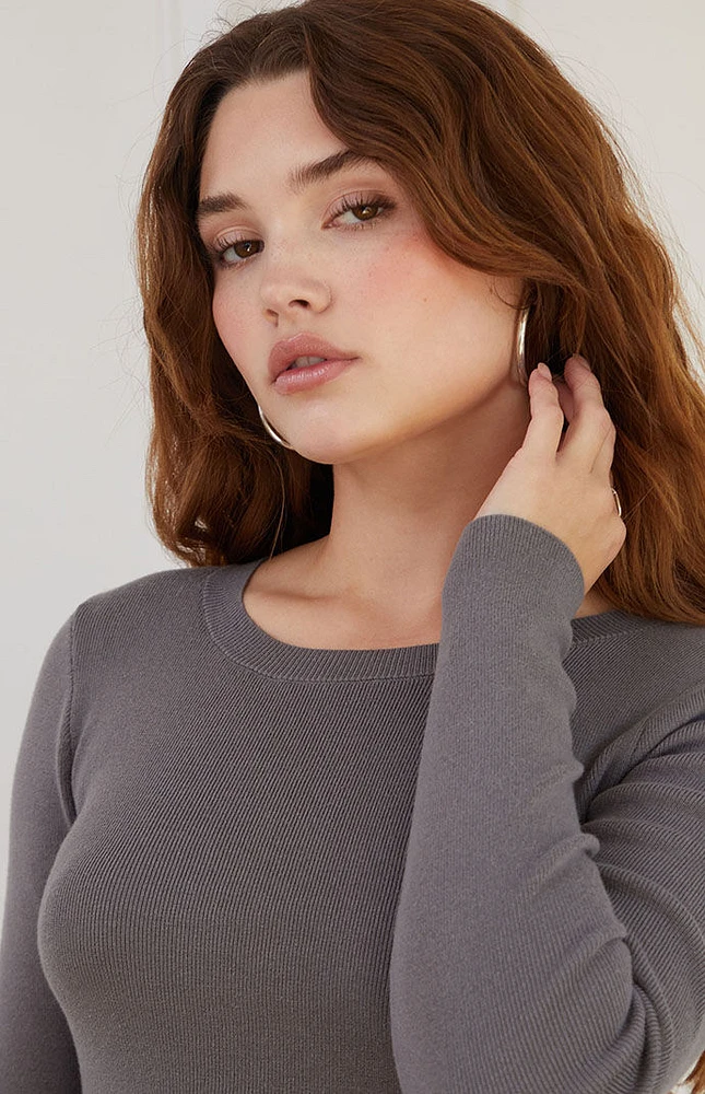 LA Hearts Mirah Long Sleeve Cropped Sweater