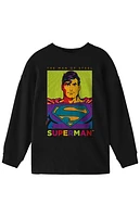 Kids Superman Pop Color Art Long Sleeve T-Shirt