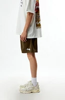 Civil Script Classic Olive Mesh Basketball Shorts