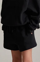 Kids Fear of God Essentials Jet Black Fleece Running Shorts