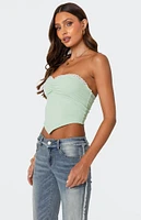 Edikted Cinched Strapless Triangle Top