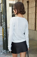 John Galt Silver Shannon Pointelle Cardigan