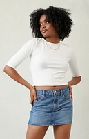 Pacsun Bella Stretch Dark Indigo Mid Rise Denim Mini Skirt