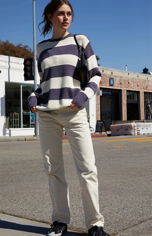 John Galt Cream & Navy Striped Brianna Sweater