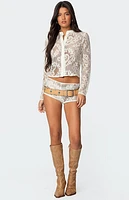 Edikted Peyson Sheer Lace Shorts