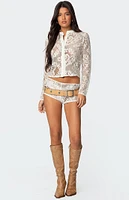 Edikted Peyson Sheer Lace Shorts