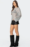 Edikted Drop Shoulder Sheer Knit Sweater