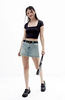 Pacsun Medium Indigo Mid Rise Denim Mini Skirt