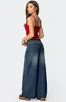 Edikted Gwen Leopard Detail Low Rise Jeans