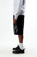 Civil Thorns Black Baggy Denim Shorts