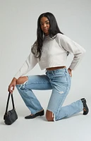 PacSun Light Indigo Ripped Knee Dad Jeans