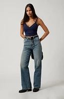 PacSun Medium Indigo High Waisted Girlfriend Jeans