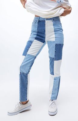 Paneled Patchwork Mom Jeans