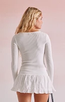 Beverly and Beck Eyelet Bow Micro Mini Skort