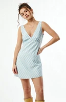 Your Favorite Plaid Deep V Neck Mini Dress