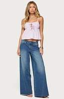 Edikted Avenly Striped Tie Front Babydoll Top