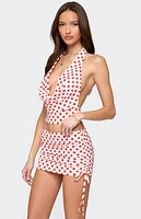 Edikted Zoe Polka Dot Cowl Neck Top